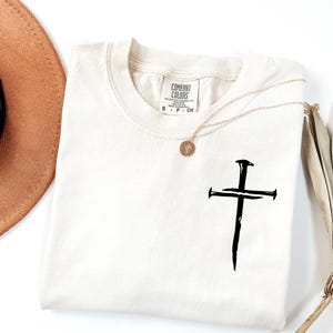 Comfort Colors® Cross Tshirt, Faith Cross Shirt, Christian Gift, Faith Based Shirt, Christian Shirts, Gift For Him, Religious Shirt