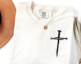 Comfort Colors Cross T-Shirt: Minimalist Christian Faith Shirt