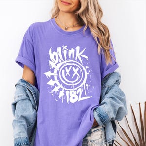 Comfort Colors Blink-182 Shirt: Vintage Smiley Face Rock Tee