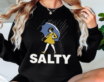 Salty Girl Sweatshirt: Retro Vintage Women’s Graphic Crewneck