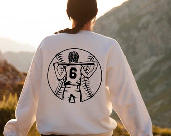 Custom Softball Sweatshirt: Personalized Player Number & Name Crewneck