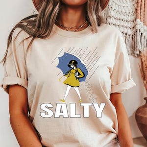 Salty Girl Shirt: Retro Vintage Graphic Women’s Summer Tee afbeelding 3