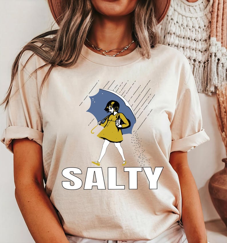 Salty Girl Shirt: Retro Vintage Graphic Women’s Summer Tee afbeelding 3