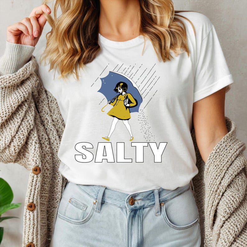 Salty Girl Shirt: Retro Vintage Graphic Women’s Summer Tee afbeelding 9