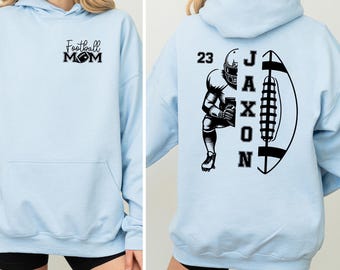 Custom Football Mom Hoodie: Personalized Name & Number, Game Day Apparel