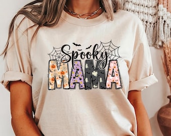Spooky Mama Halloween Shirt: Retro Graphic Tee, Gift for Mom