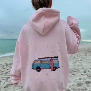 Embroidered Van Star Hoodie - Light Pink Hoodie