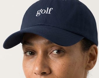 Embroidered 'Golf' Dad Hat, Chino Cotton Twill