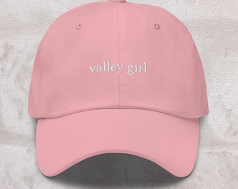 Valley Girl geborduurde vaderhoed, baseballpet van katoenkeperstof