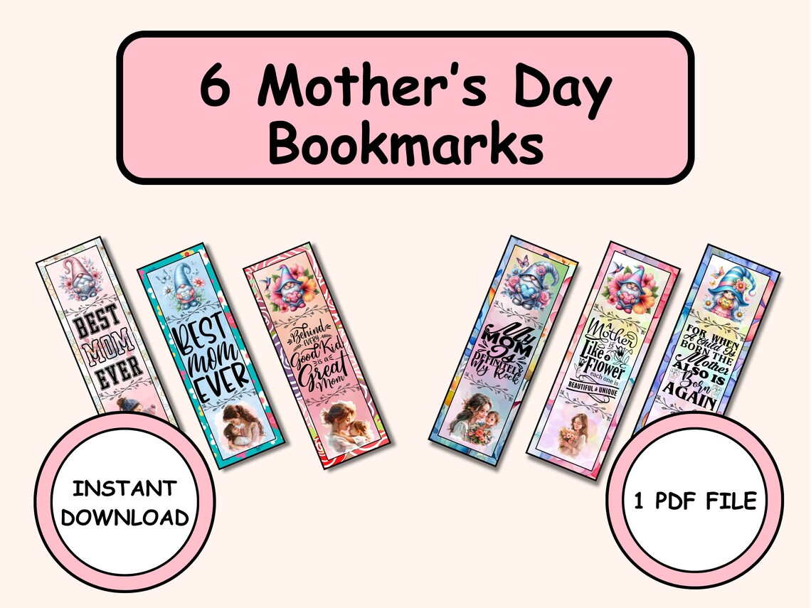 Mothers Day Bookmarks, Cute Bookmarks for Moms, Mothers Day Gifts