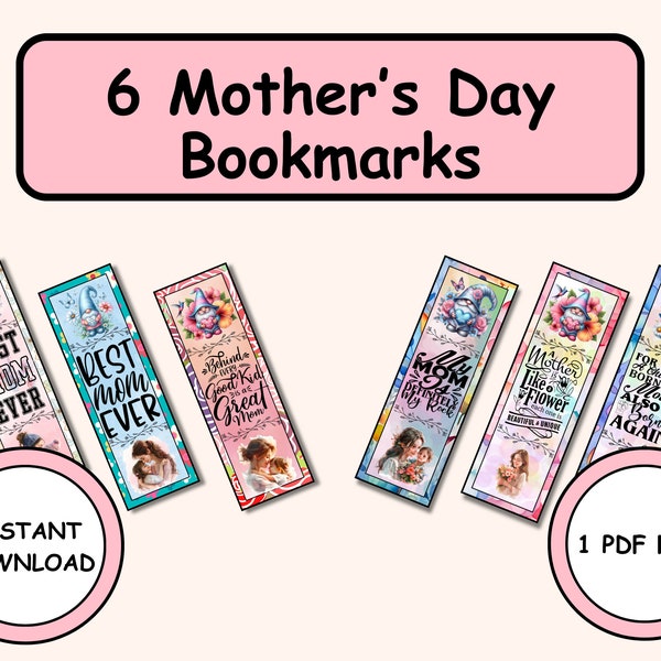 Mothers Day Bookmarks, Cute Bookmarks for Moms, Mothers Day Gifts, Birthday Gifts for Moms, Mothers Day Bookmark Quotes, Show Love for Mom