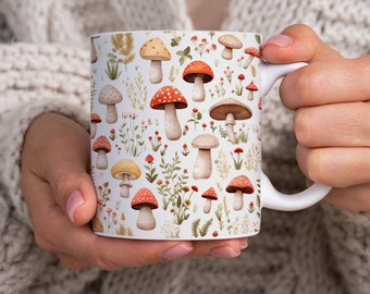 Mushroom Mug Mushroom Coffee Mug Mushroom Art Magic Mushroom Cute Mushroom Mug Mushroom Flower Mug Mushroom Cup Cottagecore Mug Forest Mug