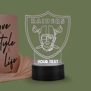 Lámpara LED multicolor personalizada de Los Vegas Raiders, 3D, regalo único para niños, luz nocturna de anime personalizada, regalo de Navidad.