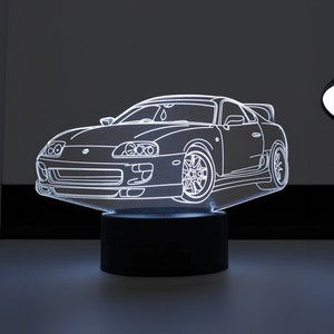 Personalized Multicolor Toyota Supra LED Light Led Lamp 3d LED Multicolor Unique Gift for Kids Custom Car Night Light Christmas Gift