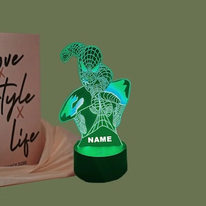 Personalized Spiderman LED Night Light| 3d Illusion RGB Lamp |Night lamp for Kids | Christmas Gift | Gift for Her | Gift for Him | Kids Lamp