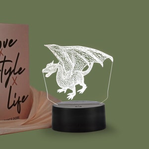 Dragon Personalized Led Lamp 3d LED Table Lamp, Multicolor, Unique Gift for Kids, Custom Anime Night Light Christmas Gift
