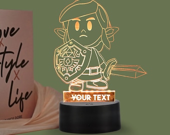Zelda Personalized Led Lamp 3d LED Table Lamp, Multicolor 3d Illusion, Unique Gift for Kids, Custom Anime Night Light Christmas Gift