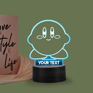 Kirby Personalized LED Table Lamp, Multicolor 3d Illusion Night Light Lamp, Unique Gift for Kids, Custom Anime Night Light Gift for Kids