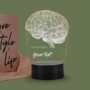 Personalized Lamp for Psychologist. Psychology Student Graduation Gift. 3D Brain Lamp, Personalized Gift for Neurologist.