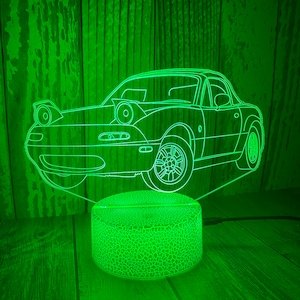 Personalized Multicolor Mazda Miata MX 5 LED Light Lamp 3d LED Multicolor Unique Gift for Kids Custom Car Night Light Christmas Gift