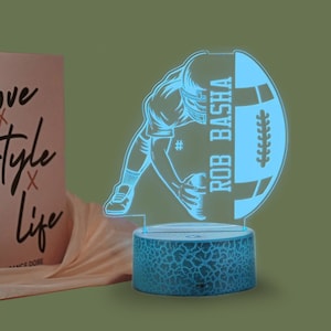 American Football Player Personalized Led Lamp 3d LED Table Lamp, Multicolor, Unique Gift for Kids, Custom Anime Night Light Christmas Gift