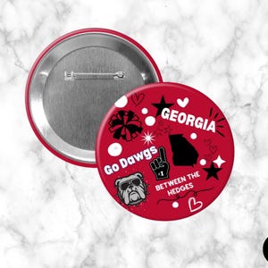 Gameday GA Button (1 Design)| 3&quot; Game Day Button Pin | Fridge Magnet