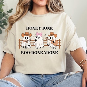 Honky Tonk Boo-Donkadonk Tshirt, Funny Boo Shirt, Womens Trendy Fall Shirt, Halloween Gift, Spooky Season, Gift for Her, Ghosts, Casper