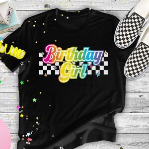 Birthday Girl Kids Tshirt, Rainbow Graphic Tee, Lisa Aesthetic, Birthday Shirt, 80s 90s Neon, Gift for Daughter, 3rd Birthday, 4th Birthday