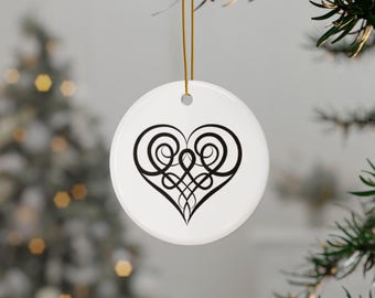 Celtic Heart Ceramic Ornaments (1pc, 3pcs, 5pcs, 10pcs)