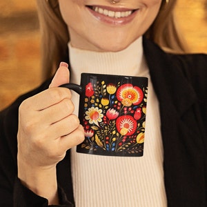 tasse florale tchèque de style vintage