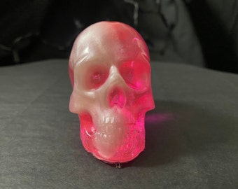 Marble Pink Resin Skull Art | Girly Skull Decoration | Epoxy Skull | Human Skull (3") | Bookshelf Decoration | Paperweight | Figurine