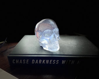 Large Clear Resin Skull Art | Skull Decoration | Epoxy Skull | Human Skull (4") | Bookshelf Decoration | Paperweight | Figurine