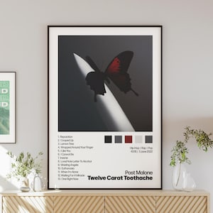 Post Malone Twelve Carat Toothache Album Poster Print Digital Download – Music Wall Art
