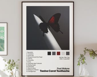 Post Malone Twelve Carat Toothache Album Poster Print Digital Download – Music Wall Art