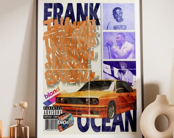 Frank Ocean Blond Album Retro Custom Poster Wall Decor Cover Print Digital Download