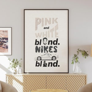 Póster personalizado de la portada de la decoración de la pared del álbum Nikes Pink and White Ferrari rubio y blanco de Frank Ocean