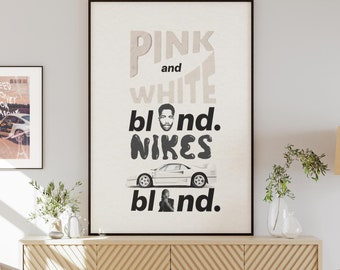 Frank Ocean Blond Album Poster: White Ferrari, Nikes (Digital Download)