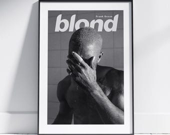 Frank Ocean Blond Black and White Custom Poster Wall Decor Cover Print Digital Download