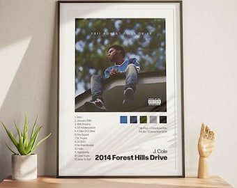 J Cole 2014 Forest Hills Drive Custom Album Poster Cover Art Room Decor Digital Download
