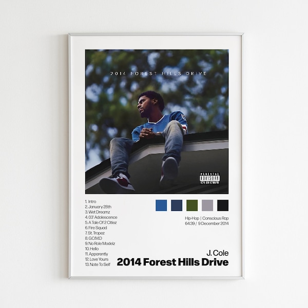 J Cole 2014 Forest Hills Drive Custom Album Poster - Digital Download