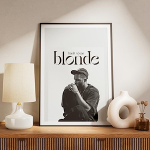 Póster de Frank Ocean Blonde, Póster de Blonde de Moda, Impresión de Frank Ocean, Impresión musical, Descarga instantánea, Impresión digital, Álbum de Blonde en blanco y negro