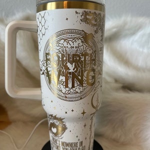 Custom 40oz Stanley style tumbler Fourth Wing design