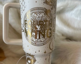 Custom 40oz Stanley style tumbler Fourth Wing design