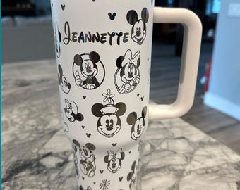 Custom 40oz Stanley style tumbler Disney character design