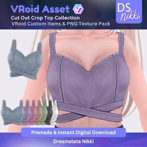 VRoid Crop Top Outfit: VTuber Clothes, PNG Textures (Digital Download)