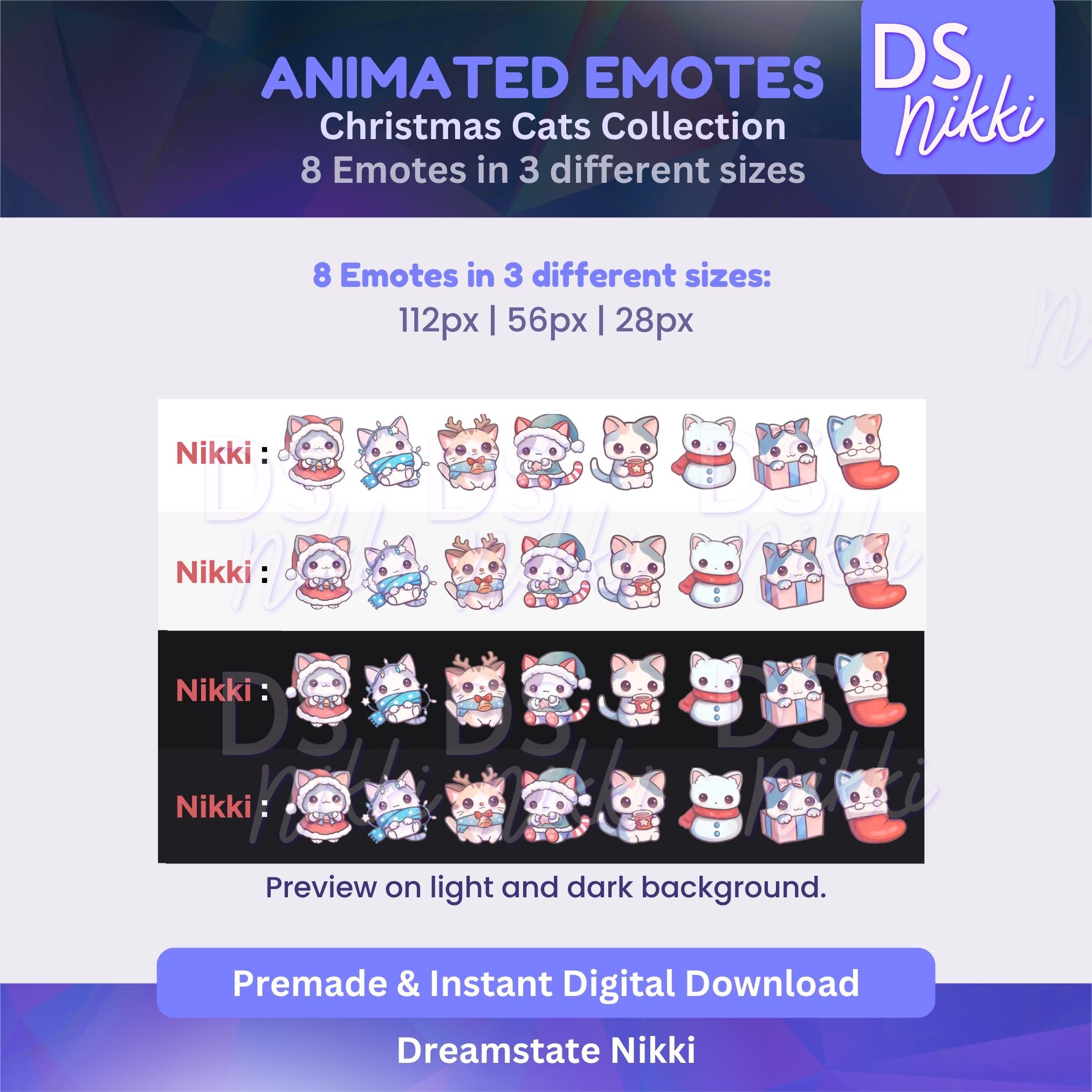 Animated Christmas Cats Twitch Emotes – Cozy Xmas Kittens - Etsy