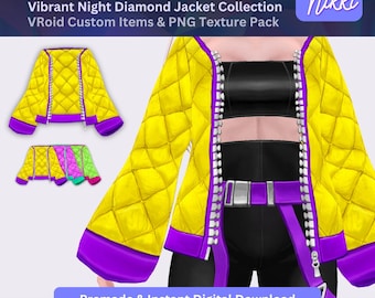 VRoid Studio Outfit –  Diamond Jacket, VTuber Clothes PNG Textures