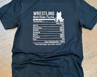 Wrestling Nutrition Facts shirt,  Wrestling Shirt, Wrestler Gift, Wrestler T-Shirt, wrestling tee, funny wrestling shirt