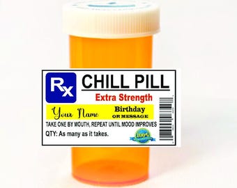 Pill Bottle Labels, Personalized labels, Party Label, Customized labels, Party Favor, Birthday label, birthday, RX pill bottle label