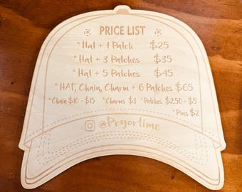 Personalized Trucker Hat Bar, Patch Display Board, Wood Trucker hat board, patch board for trucker hats, hat bar template, vision board